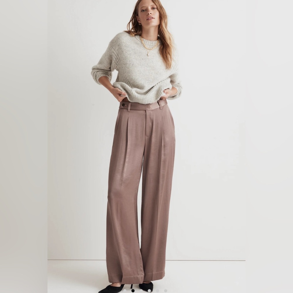 Madewell Wide Leg Pants in Mauve